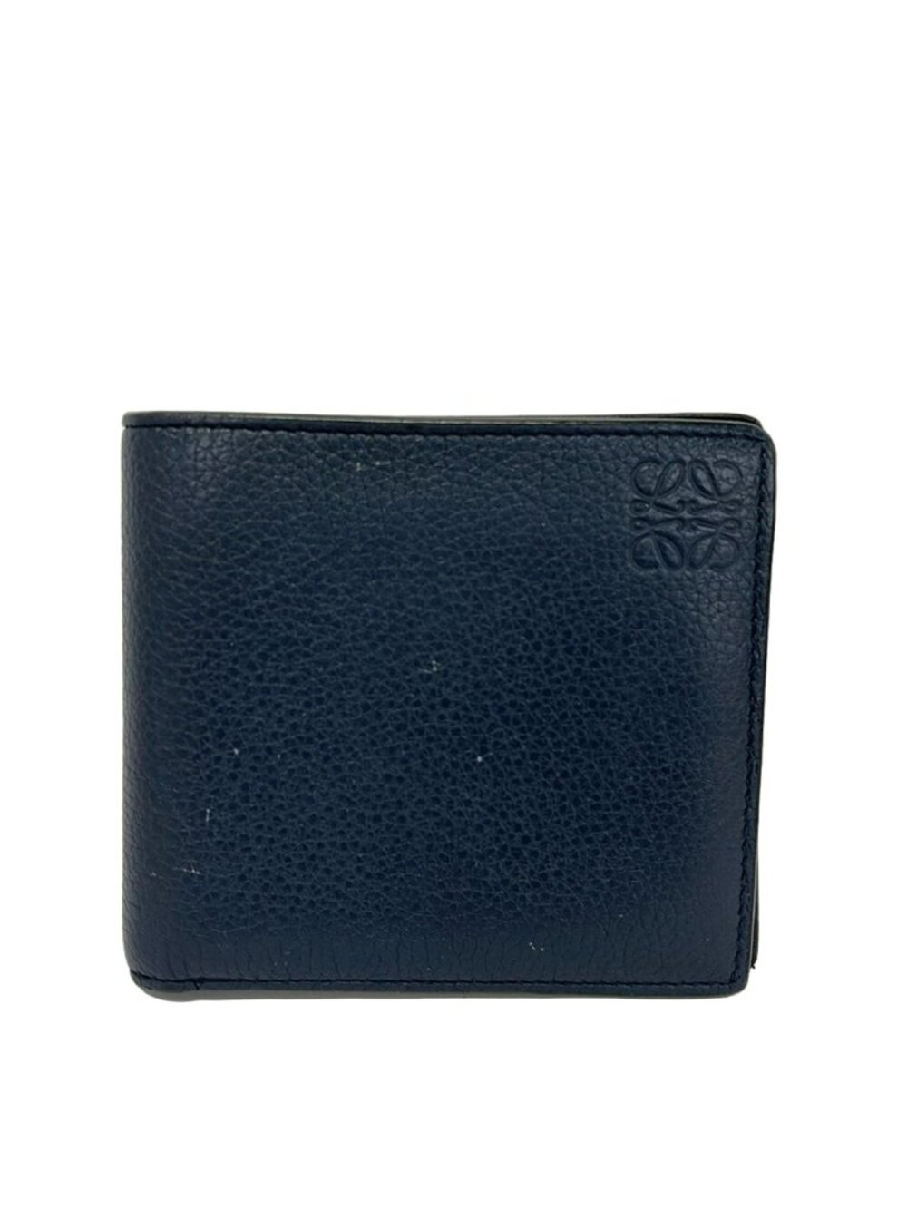 Loewe Billfold Bifold Wallet Dark Navy Leather